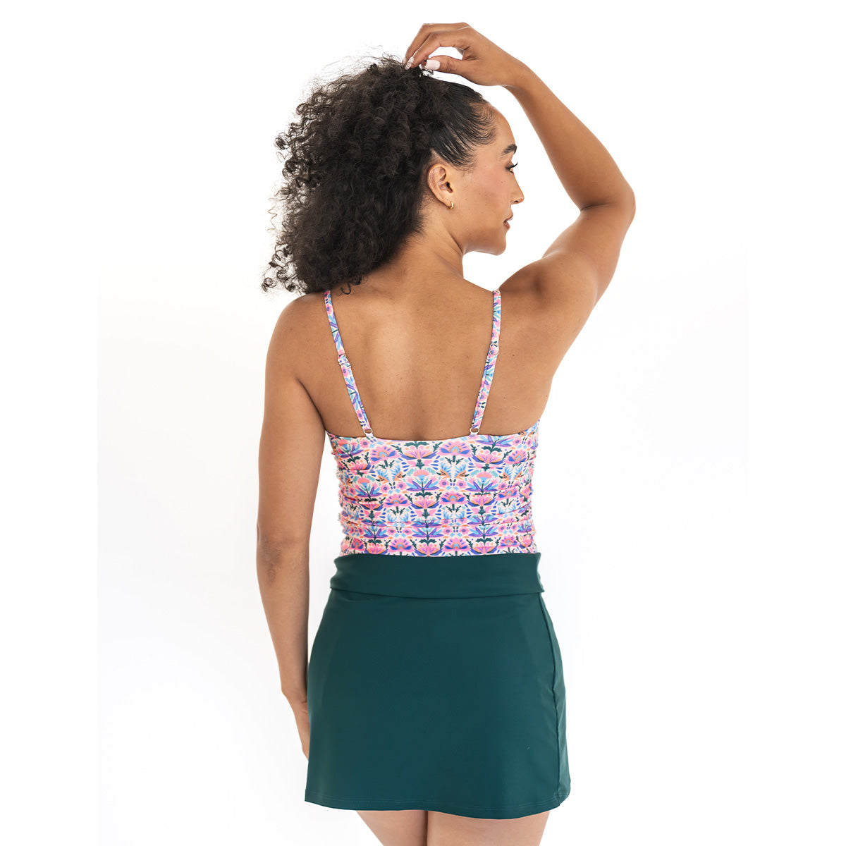 Spaghetti Strap Ruched Tankini Top