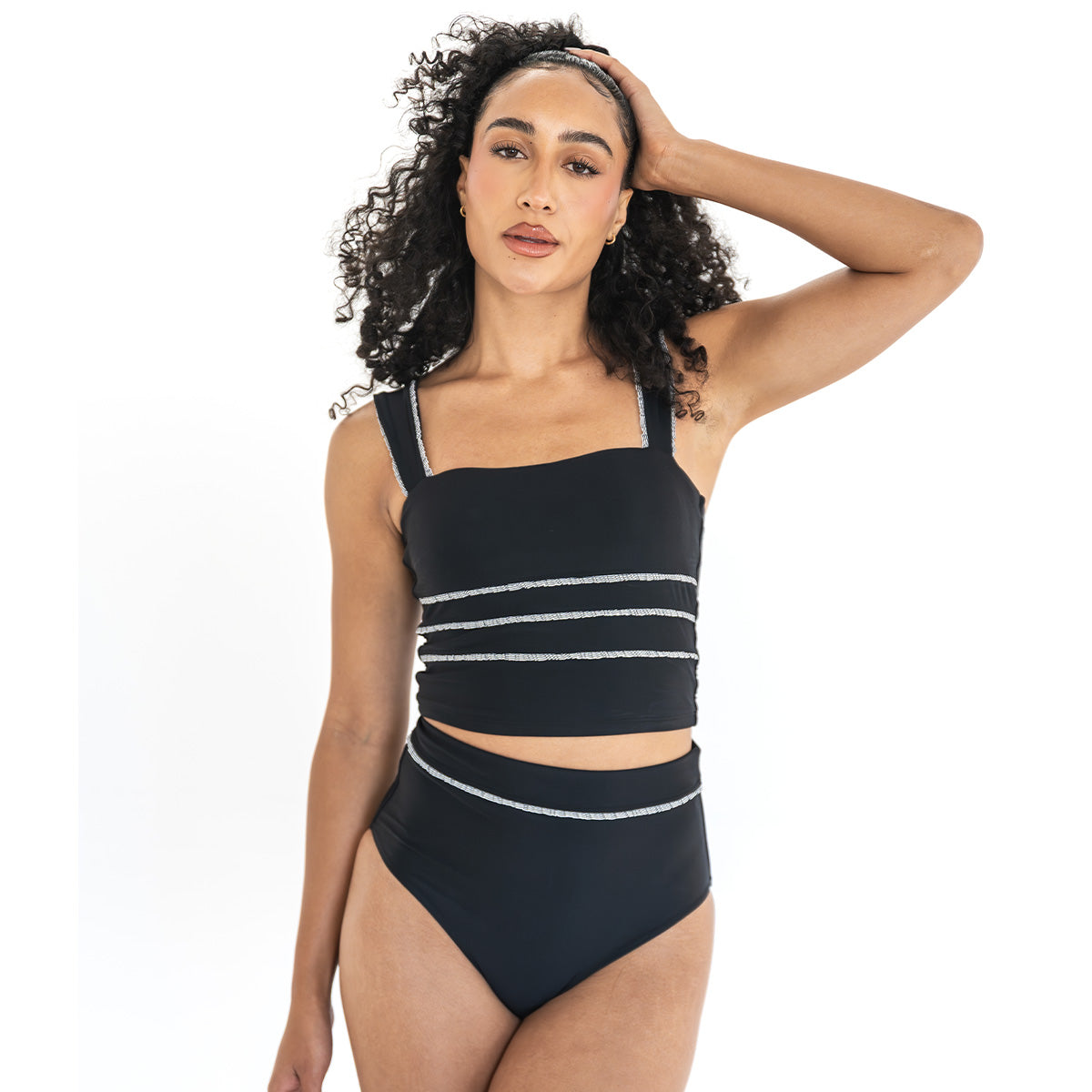 Mini Ruffle Trim Tankini Top