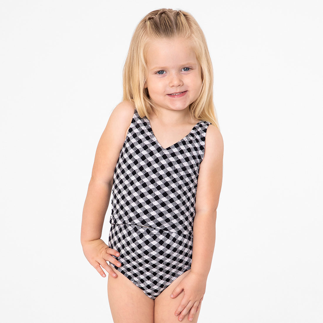 Original High Waist Bottoms (Girls), Black Textured Gingham / 2T, alternate product image by Janela Bay