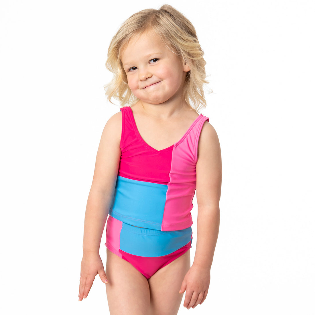 Original High Waist Bottoms (Girls), Fuchsia Color Block / 2T, alternate product image by Janela Bay