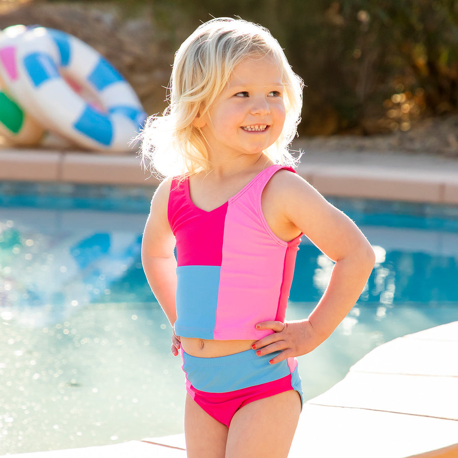 V Neck Tankini Top (Girls) by Janela Bay