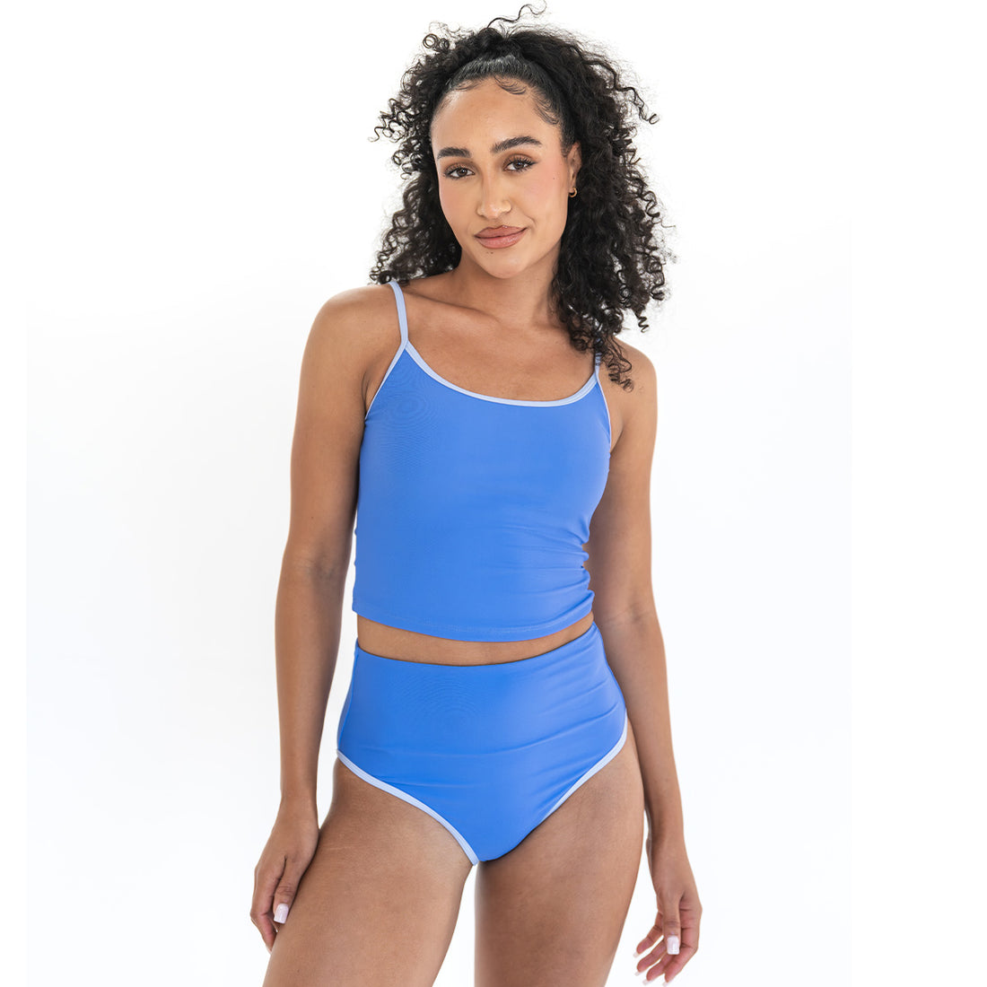 Spaghetti Strap Outline Tankini Top, Periwinkle Outline / XXS, alternate product image by Janela Bay
