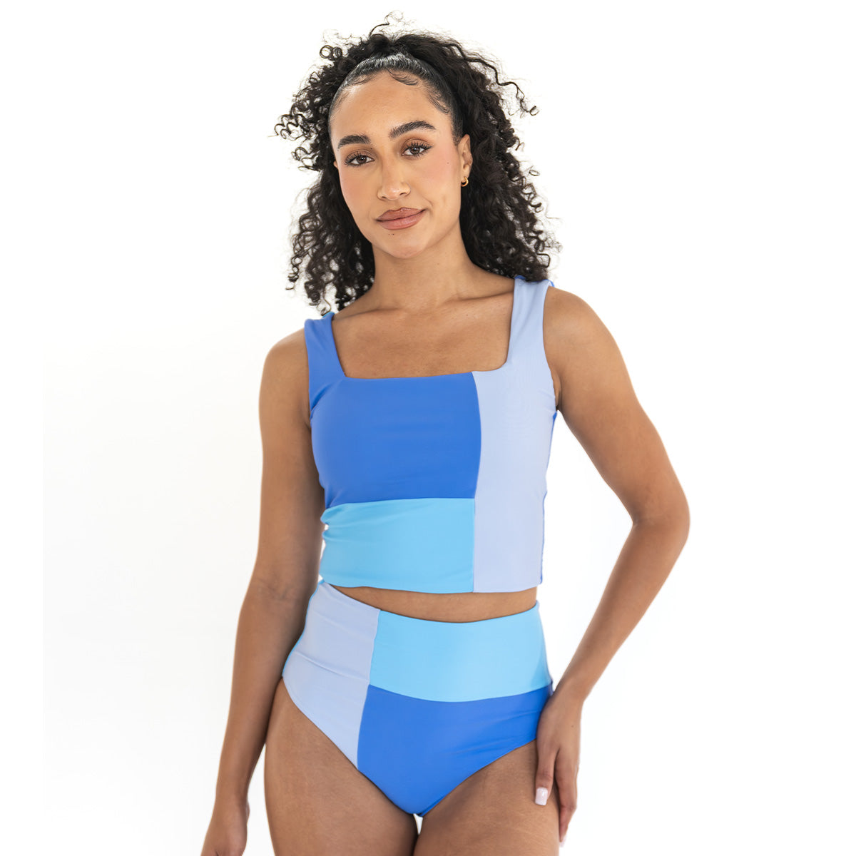 Square Neck Crop Tankini Top