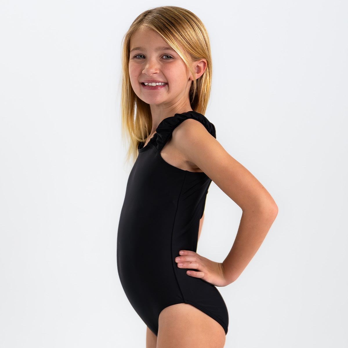 Puffy Sleeve One Piece Swimsuit (Girls)