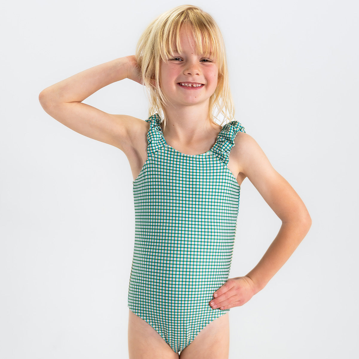 Puffy Sleeve One Piece Swimsuit (Girls)
