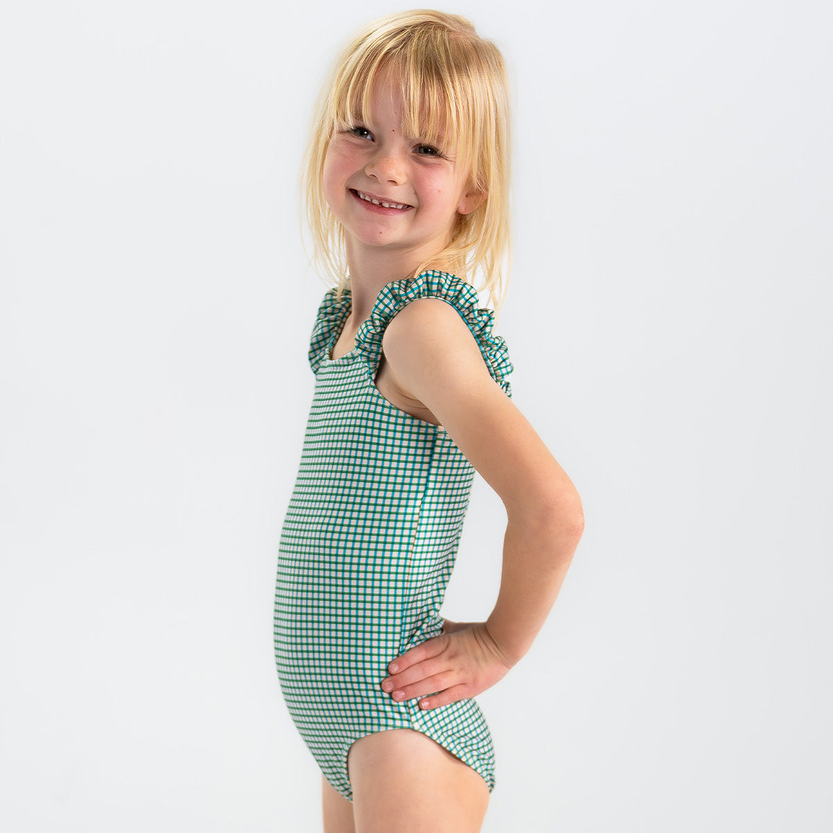 Puffy Sleeve One Piece Swimsuit (Girls)