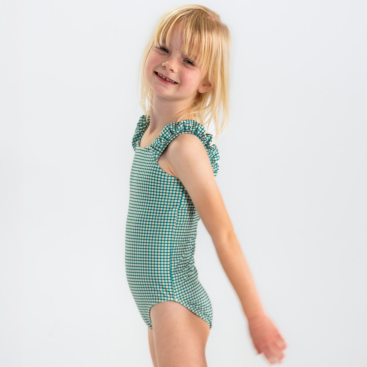 Puffy Sleeve One Piece Swimsuit (Girls)