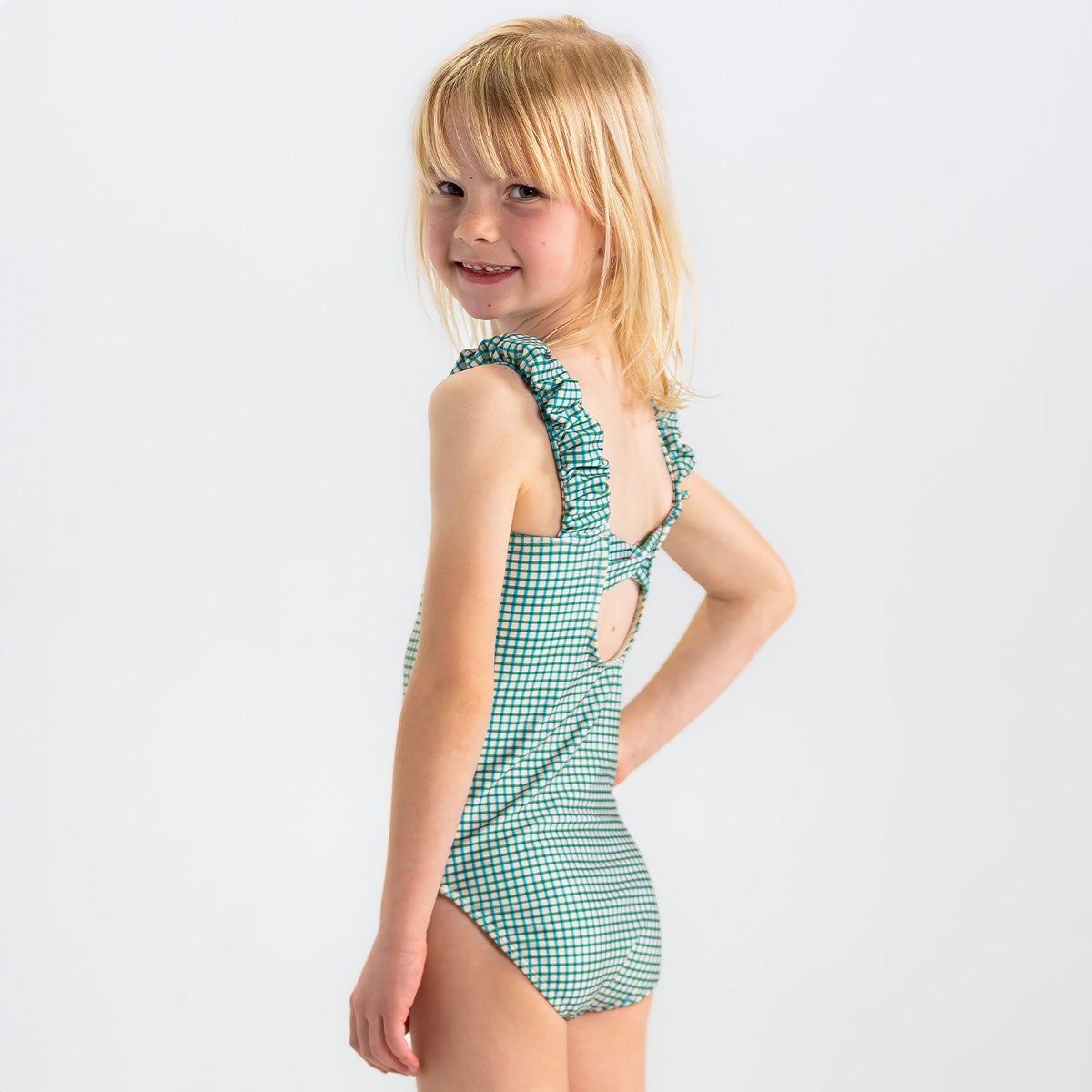 Puffy Sleeve One Piece Swimsuit (Girls)