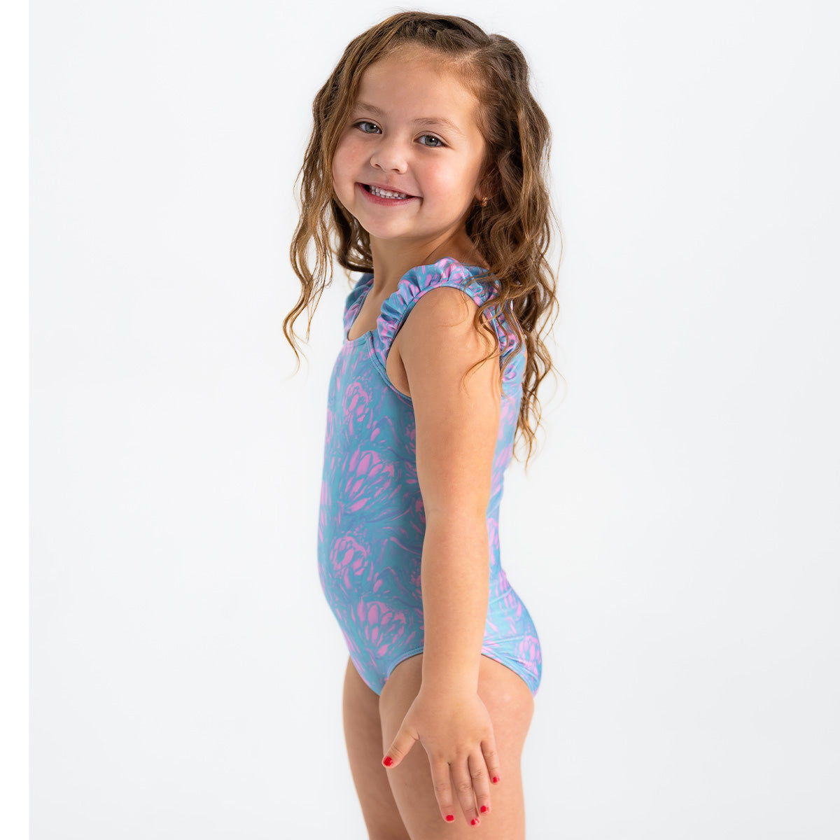 Puffy Sleeve One Piece Swimsuit (Girls)