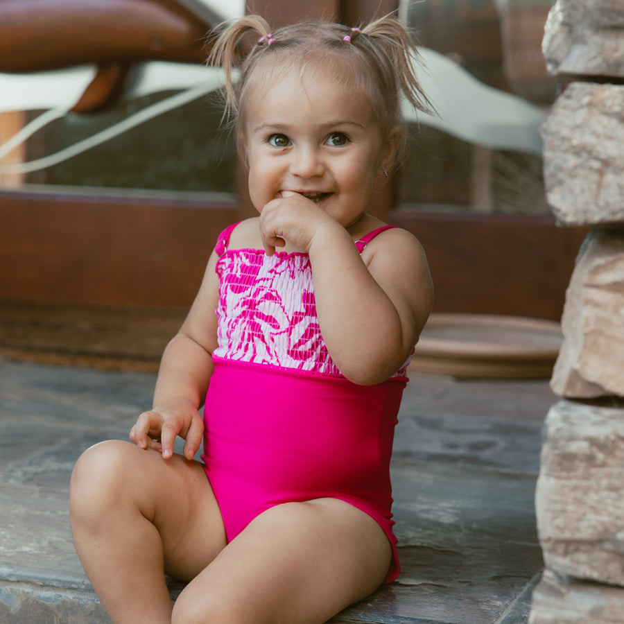 Smocked One Piece Swimsuit (Girls)