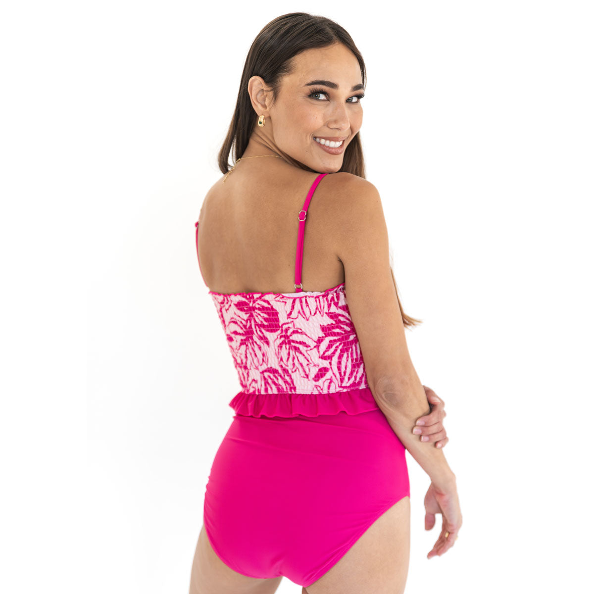 Smocked Mini Ruffle Tankini Top