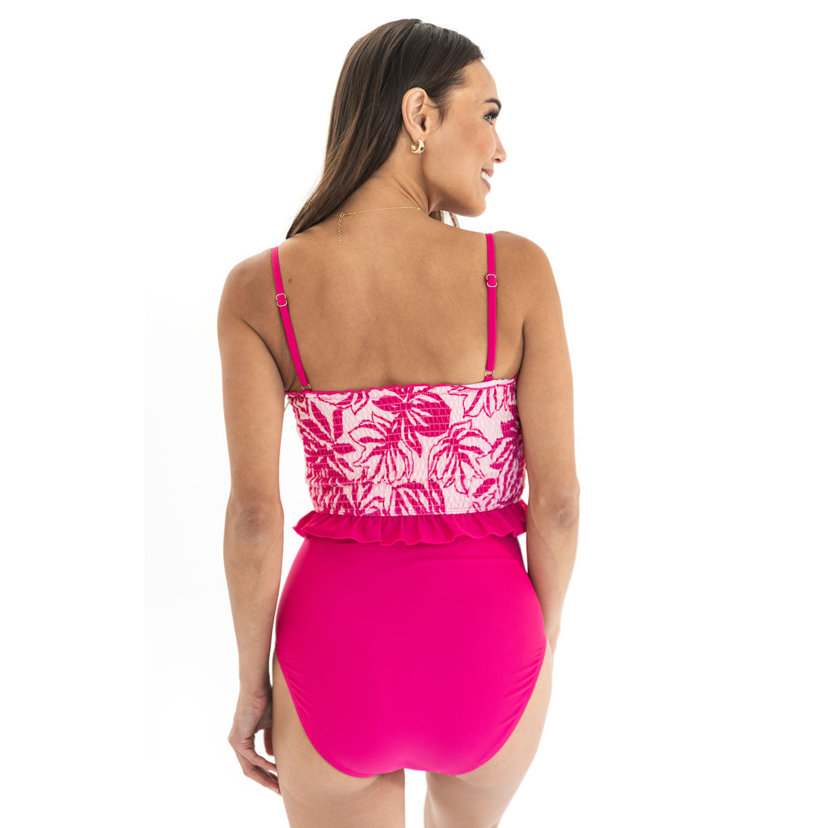 Smocked Mini Ruffle Tankini Top