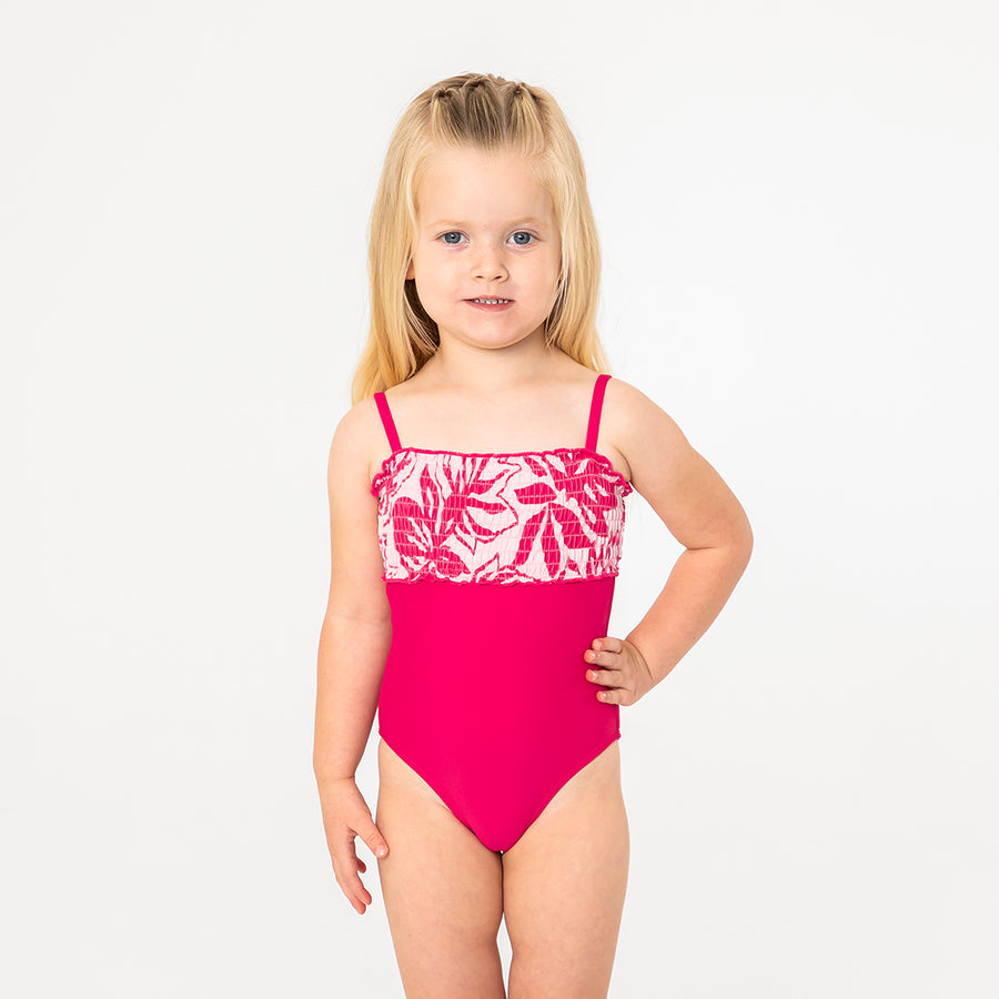 Alternate view of Smocked One Piece Swimsuit (Girls) by Janela Bay