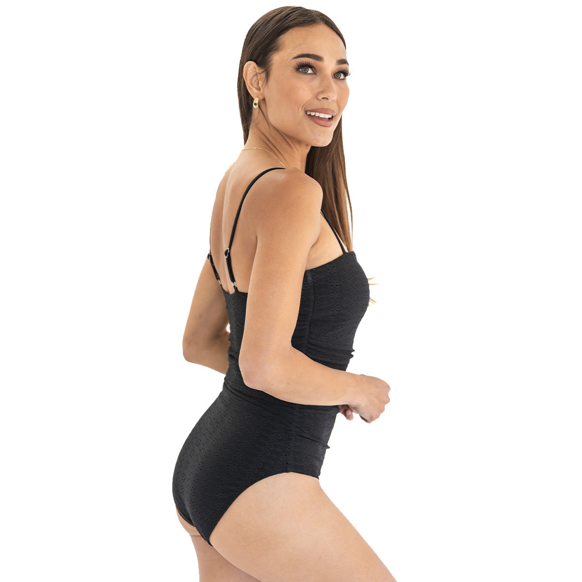 Spaghetti Strap Ruched One Piece Swimsuit