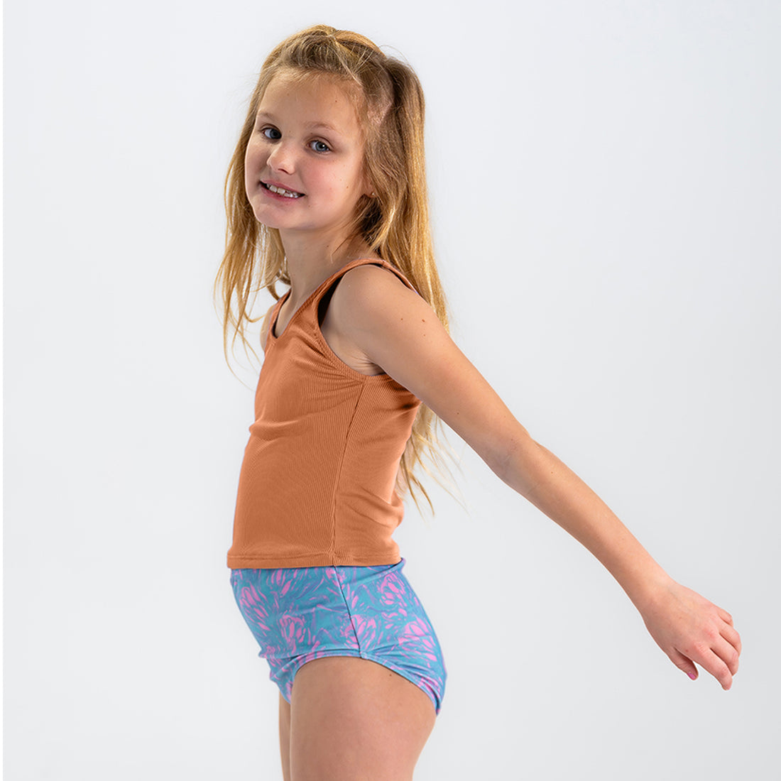 V Neck Tankini Top (Girls), Apricot Crush / Girls 2-3, alternate product image by Janela Bay