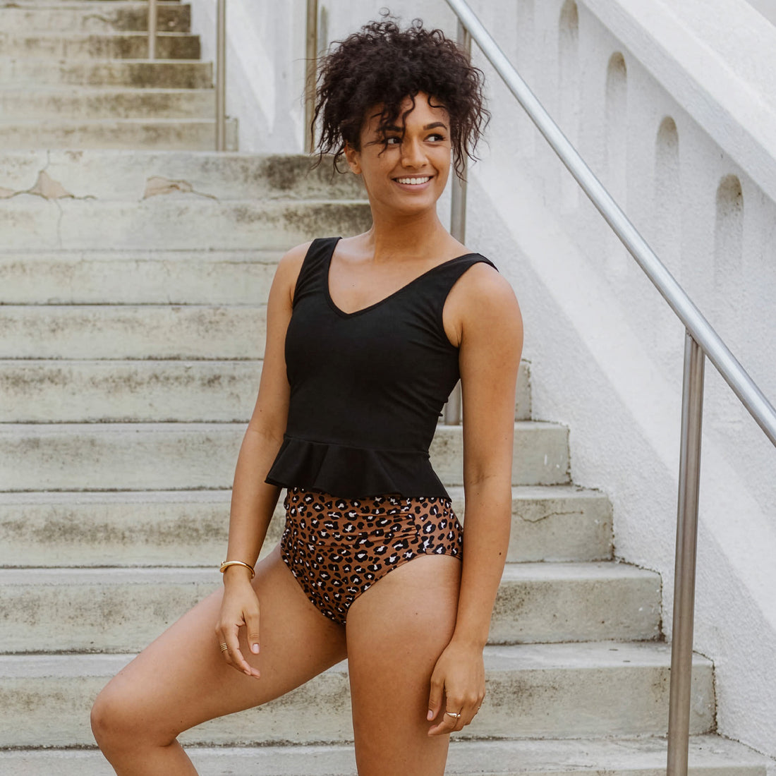 Ruched High Waist Bottoms