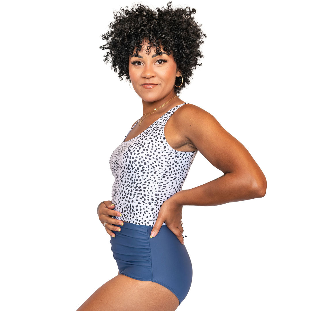 Ruched Bottoms, Matte Navy / XXXL, alternate product image by Janela Bay