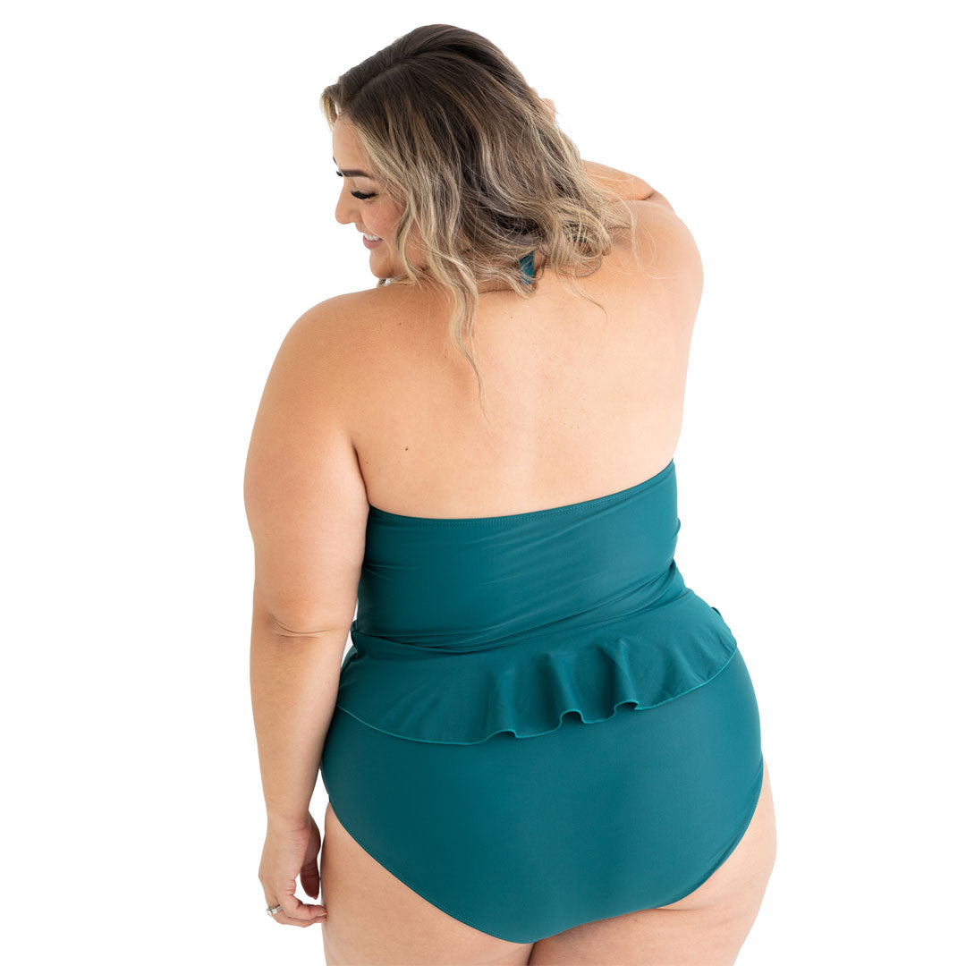 Ruched Bottoms, Emerald Green / XXXL, alternate product image by Janela Bay